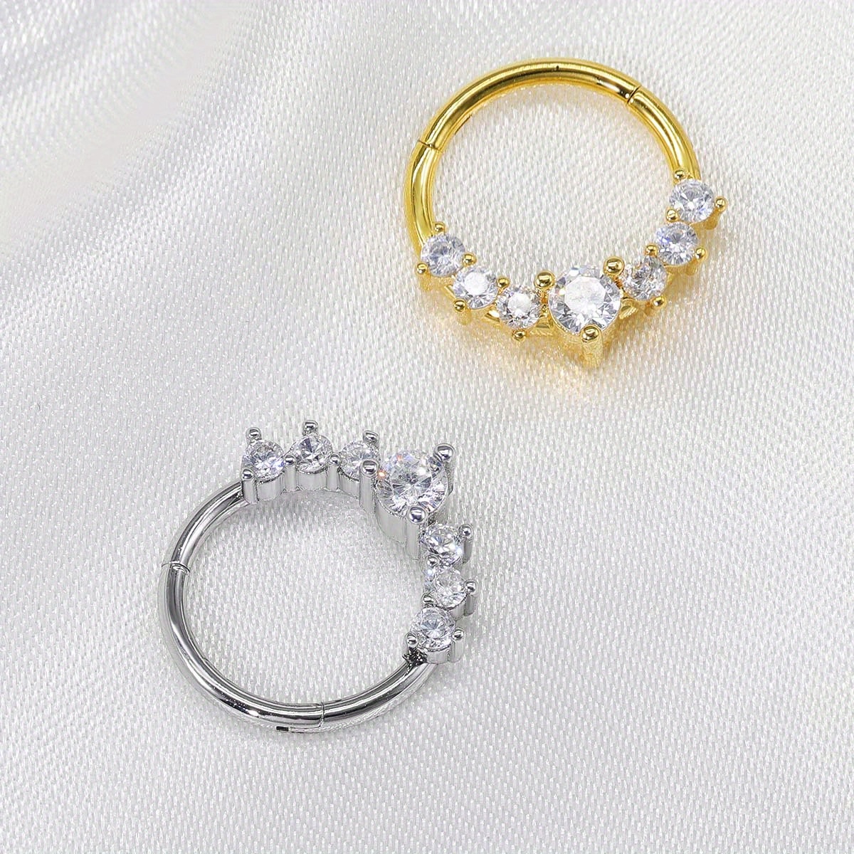 Fashion Women's Nose Piercing Ring with Sparkling Zirconia Stones
